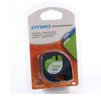 Dymo Tape Letre Tag Paper White 12mm X 4m
