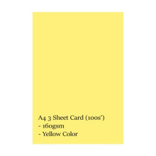 A4 3 Sheet Card 160gsm 100s' (Yellow)