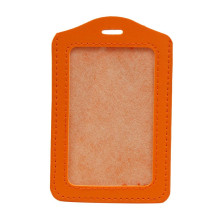 Leather Name Tag Potrait Orange (54x85mm)