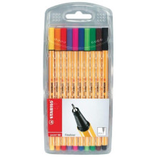 Stabilo Point 88 Fineliner Marker Pen - Wallet Set -10 colors -0.4mm (Item No: B05-25) A1R2B153