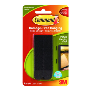 3M 17206/B Command Large Picture Hanging Strip - Black