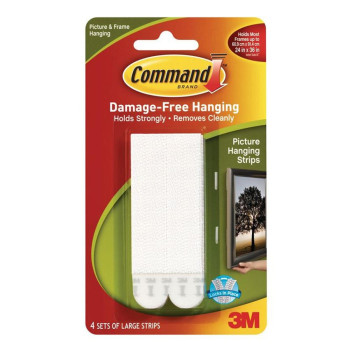 3M 17206 Command Large Picture Hanging Strip - White