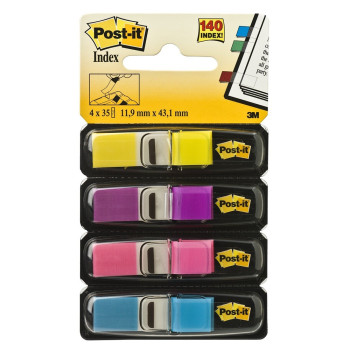 3M Post-It 683-4AB Small Flag 1/2x1.7"4BR Colors x 35 Sheet