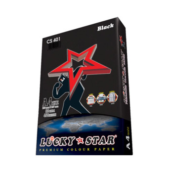 Lucky Star A4 Colour Paper Black CS401 80gsm 450 sheets