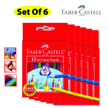 Faber Castell Tri-Grip 12 Short Color Pencil (115832) - 6 BOX