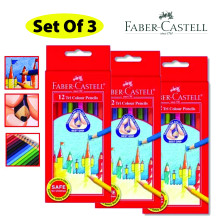 Faber Castell Tri-Grip 12 Long Color Pencils (115833) - 3 BOX