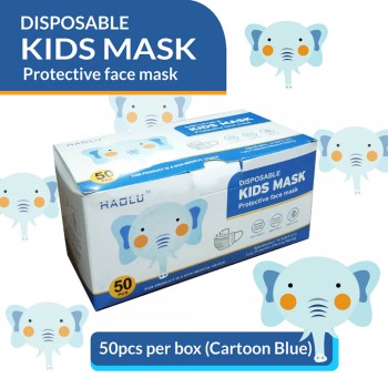 Disposable 3-Ply Kids Mask (Cartoon Blue)