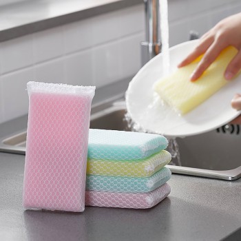5pcs Kitchen Cleaning Mesh Cloth Sponge