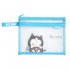 My Emperor Comix Series of A5 Double-layer Mesh Zipper Bag - BLUE