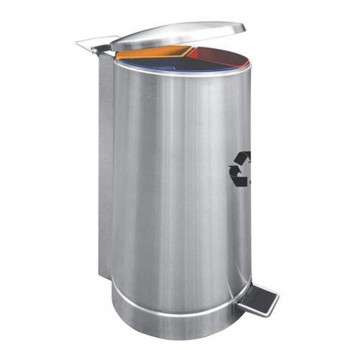 Pedal Recycle Bins c/w Stainless Steel Body & Powder Coating Cover-RECYCLE-137/SS (Item No: G01-293)