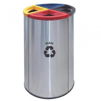 Rectangular Recycle Bins c/w Stainless Steel Body & Powder Coating Cover-RECYCLE-139/SS (Item No: G01-295)
