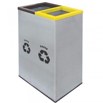 Rectangular Recycle Bins c/w Stainless Steel Body & Powder Coating Cover-RECYCLE-138/SS (Item No: G01-294)