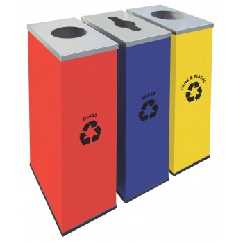 Rectangular Recycle Bins c/w Mild Steel Body & Stainless Steel Cover-RECYCLE-135/SS (Item No: G01-301)