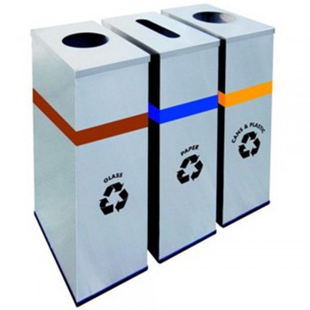Stainless Steel Rectangular Recycle Bins-RECYCLE-133/SS (Item No: G01-299)