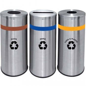 Stainless Steel Round Recycle Bins-RECYCLE-130/SS (Item No: G01-297)