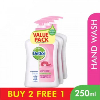 Dettol Hand Wash Skincare 250ml x 3 Value Pack