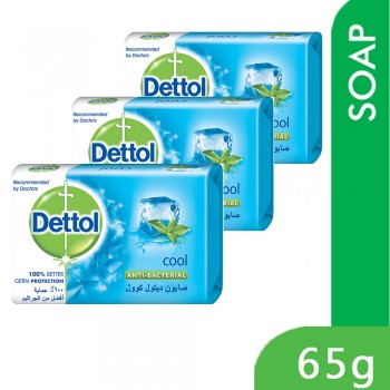Dettol Cool Anti-Bacterial Body Soap 3 x 65g