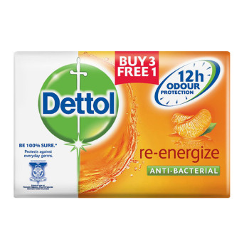 Dettol Body Soap Re-Enegize 105g 3+1(free)