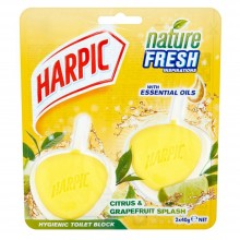 Harpic Nature Fresh Citrus &  Grapefruit Splash Hygienic Toilet Block 40g x 2 (Value Pack)