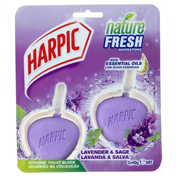 Harpic Nature Fresh Lavender & Sage 40g x2 Value Pack