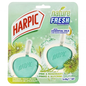 Harpic Nature Fresh Pine & Rosemary 40g x2 Value Pack