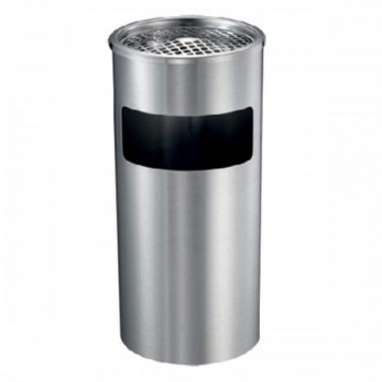 Stainless Steel Round Waste Bin - C/W Ashtray Top RAB-091/A