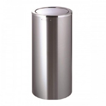 Stainless Steel Round Waste Bin C/W Flip Top - RFT-085/SS