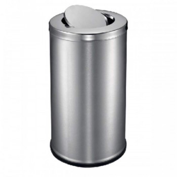 Stainless Steel Round Waste Bin - C/W Flip Top RFT-086/SS