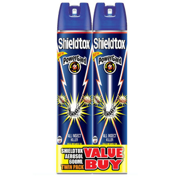 Shieldtox PowerGard All Insect Killer Spray 600ML Twin Pack + 15%