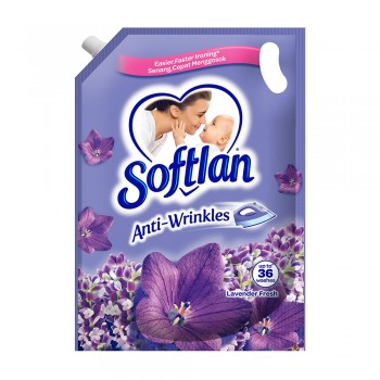 Softlan Anti Wrinkles Lavender Fresh (Purple) Fabric Conditioner 1.6L Refill