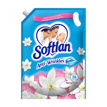Softlan Anti Wrinkles Spring Fresh (Blue) Fabric Conditioner Refill 1.6L