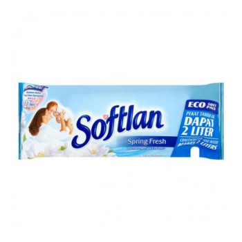 Softlan Anti Wrinkles Spring Fresh (Blue) Fabric Conditioner 500ml Refill Concentrate Pouch