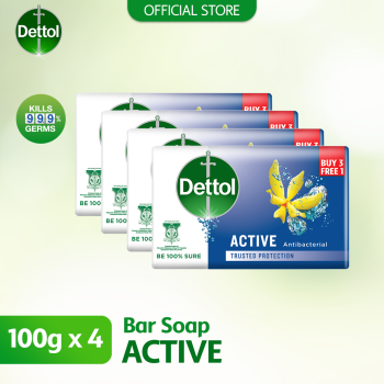 Dettol Body Soap Active 105g 3+1(free)