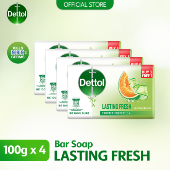 Dettol Body Soap Lasting Fresh 105g 3+1(free)