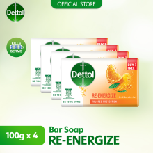 Dettol Body Soap Re-Energize 105g 3+1 (free)