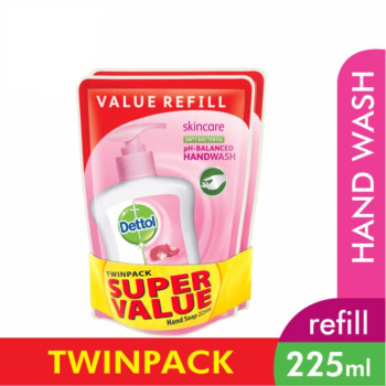 Dettol Hand Wash Skincare Refill Pouch Twin Pack 2x225ML