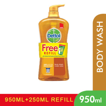 Dettol Shower Gel 950ml+250ml Classic Clean