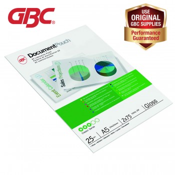 GBC Laminating Pouch - 75 Micron, 154 x 216mm, A5 With High Gloss Finish, 25 pcs