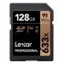 Lexar 633X Professional 128GB V30 U3 SDHCâ„¢/SDXCâ„¢ UHS-I Memory Cards (up to 95MB/s read, Write 45MB/s)