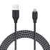 Aukey CB-AM1 USB 2.0 Nylon Micro USB Cable, 1.2 m, Black (6081191190126)