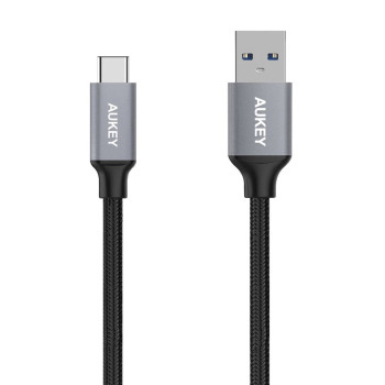 Aukey CB-CD2 Ultra Durable Nylon USB 3.0 USB-C to USB-A Cable, 1 m, Black (608119188659)