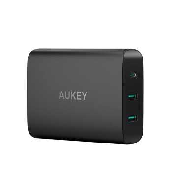 Aukey PA-Y12 Amp USB C with Power Delivery 72W 3-Port Wall Charger UK Plug Black (608119190454)