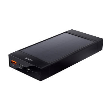 Aukey PB-P23 16000mAh USB C Solar Power Bank with Quick Charge 3.0 Black (601629299136)