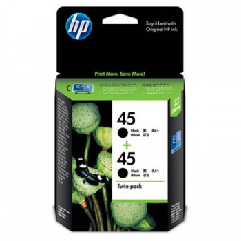 HP 45 2-pack Black Inkjet Print Cartridges (Item No: HP CC625AA)