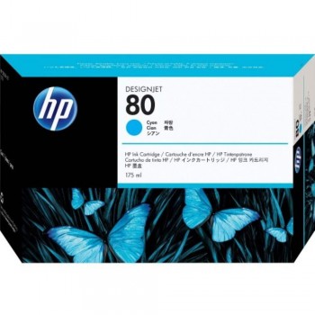 HP 80 DesignJet Ink Cartridge 175-ml - Cyan (C4872A)