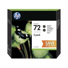 HP 72 Matte Black DesignJet Ink Cartridges 130ml (2 pack)