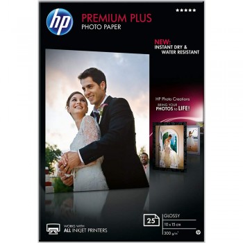 HP Premium Plus Glossy Photo Paper - 25sht/10 x 15cm (CR677A)