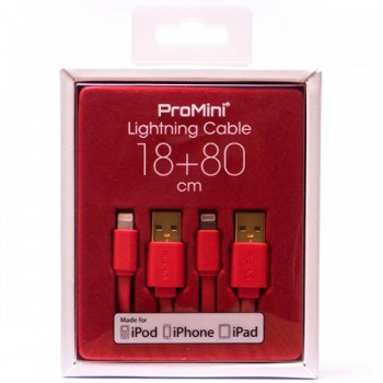 Magic Pro - ProMini Lightning Cable 18cm + 80cm - Red