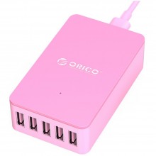 Orico CSE-5U 5 port Smart Desktop Charger, Total 8A (Pink)