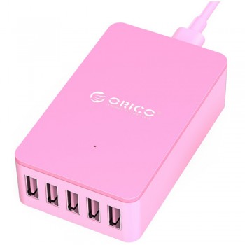 Orico CSE-5U 5 port Smart Desktop Charger, Total 8A (Pink)